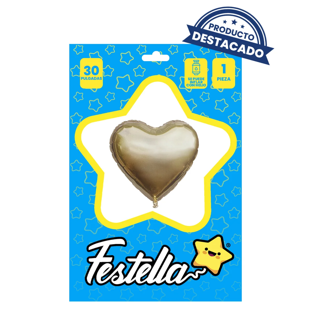 GLOBO CORAZON DORADO MATE 30" (PQTX25)