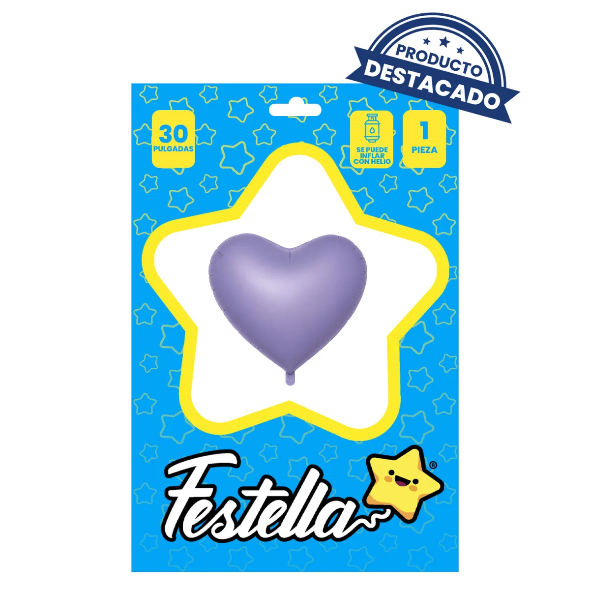 GLOBO CORAZON LILA MATE 30" (PQTX25)