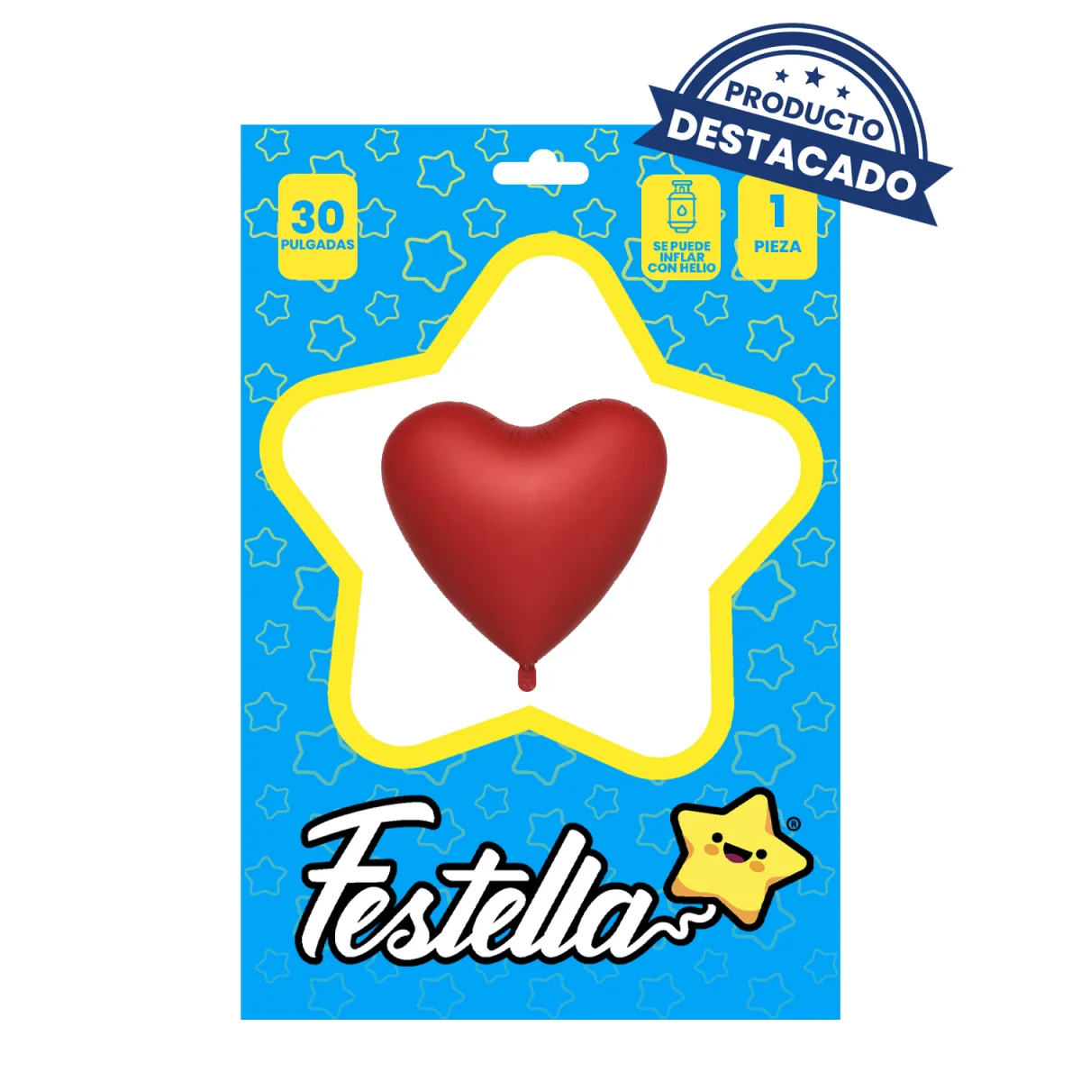 GLOBO CORAZON ROJO MATE 30" (PQTX25)