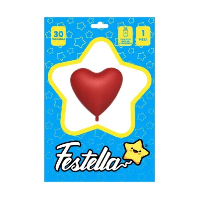 GLOBO CORAZON ROJO MATE 30" (PQTX25)