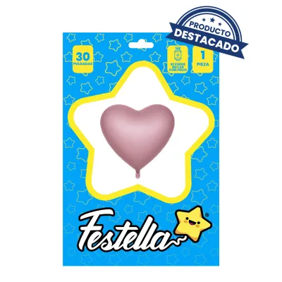 GLOBO CORAZON ROSADO MATE 30" (PQTX25)
