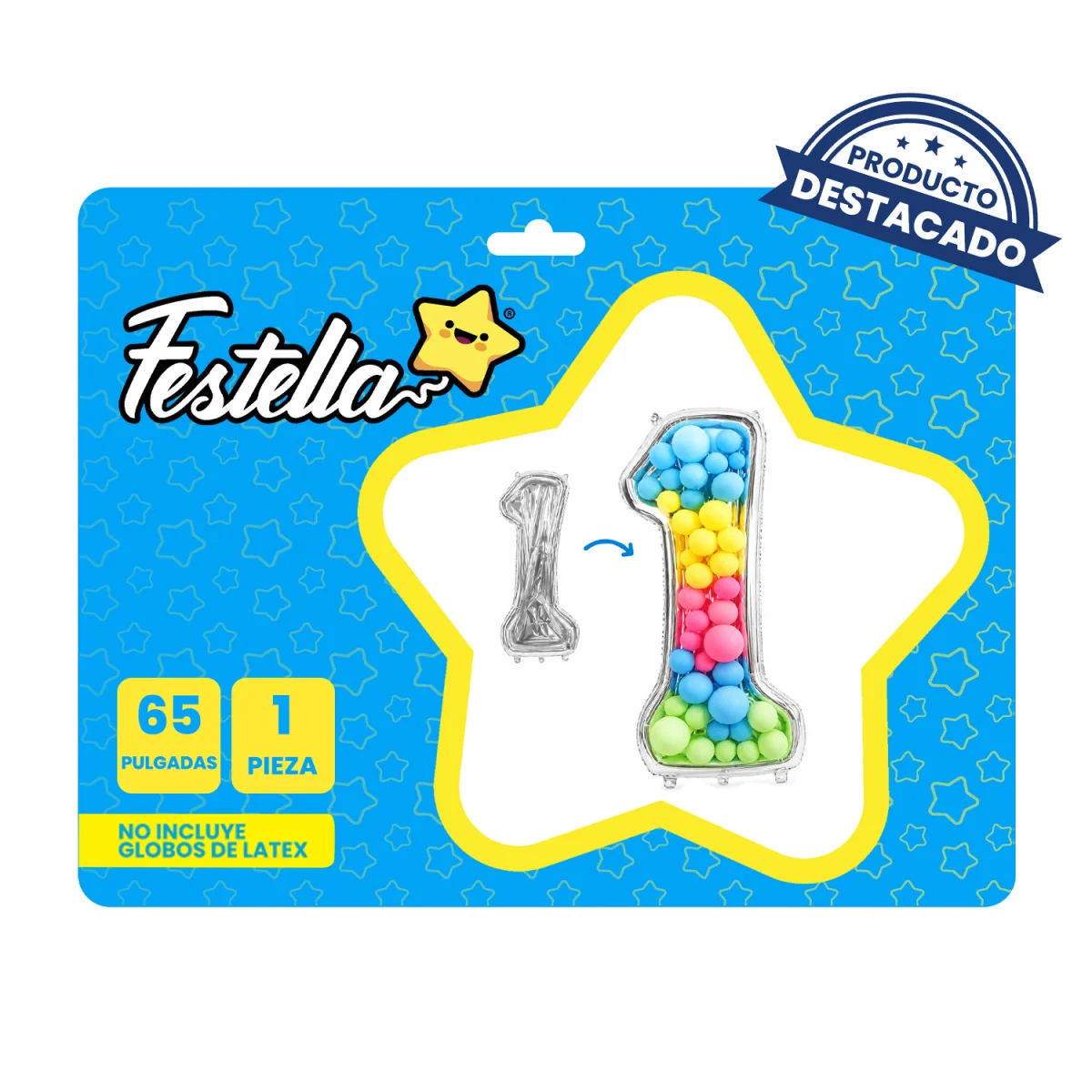 GLOBO PARA RELLENAR #1 PLATEADO 65" (PQTX12)