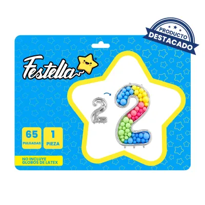 GLOBO PARA RELLENAR #2 PLATEADO 65" (PQTX12)