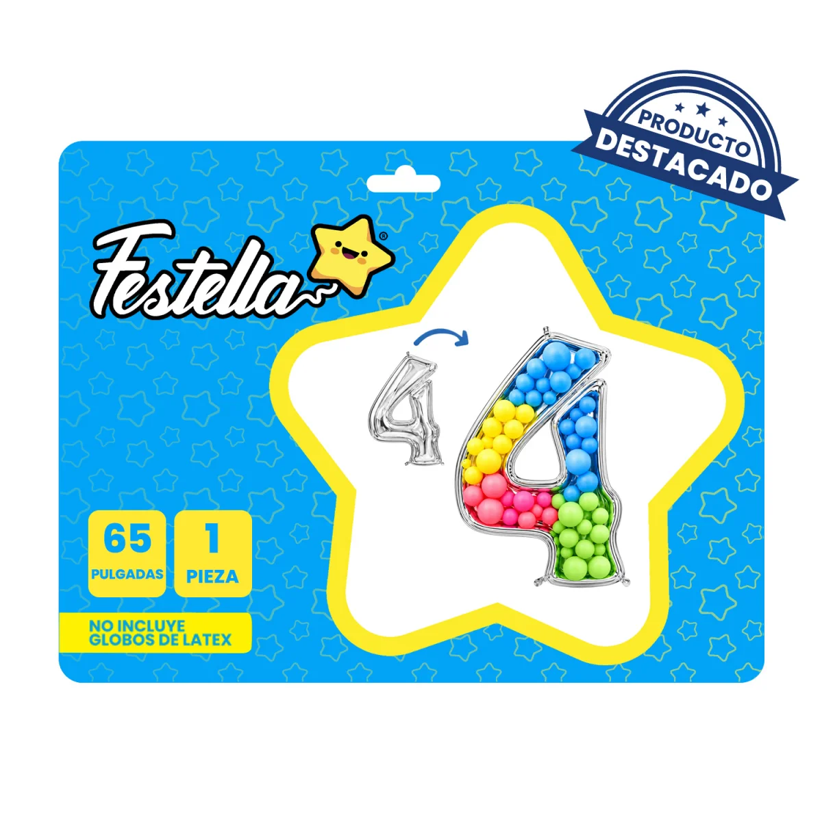 GLOBO PARA RELLENAR #4 PLATEADO 65" (PQTX12)