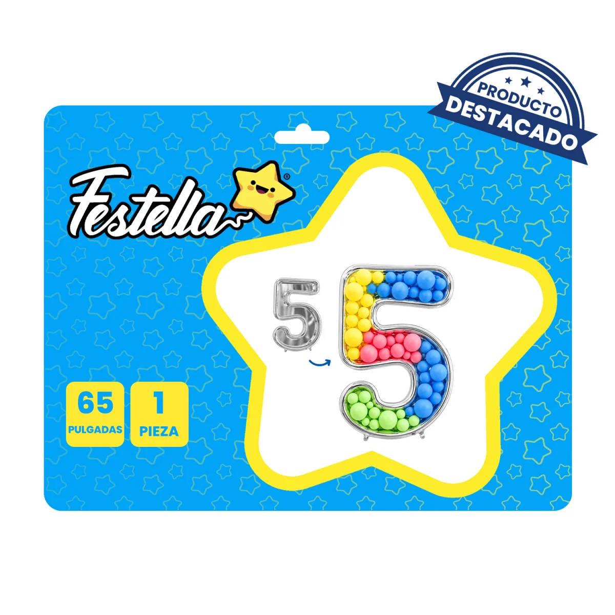 GLOBO PARA RELLENAR #5 PLATEADO 65" (PQTX12)