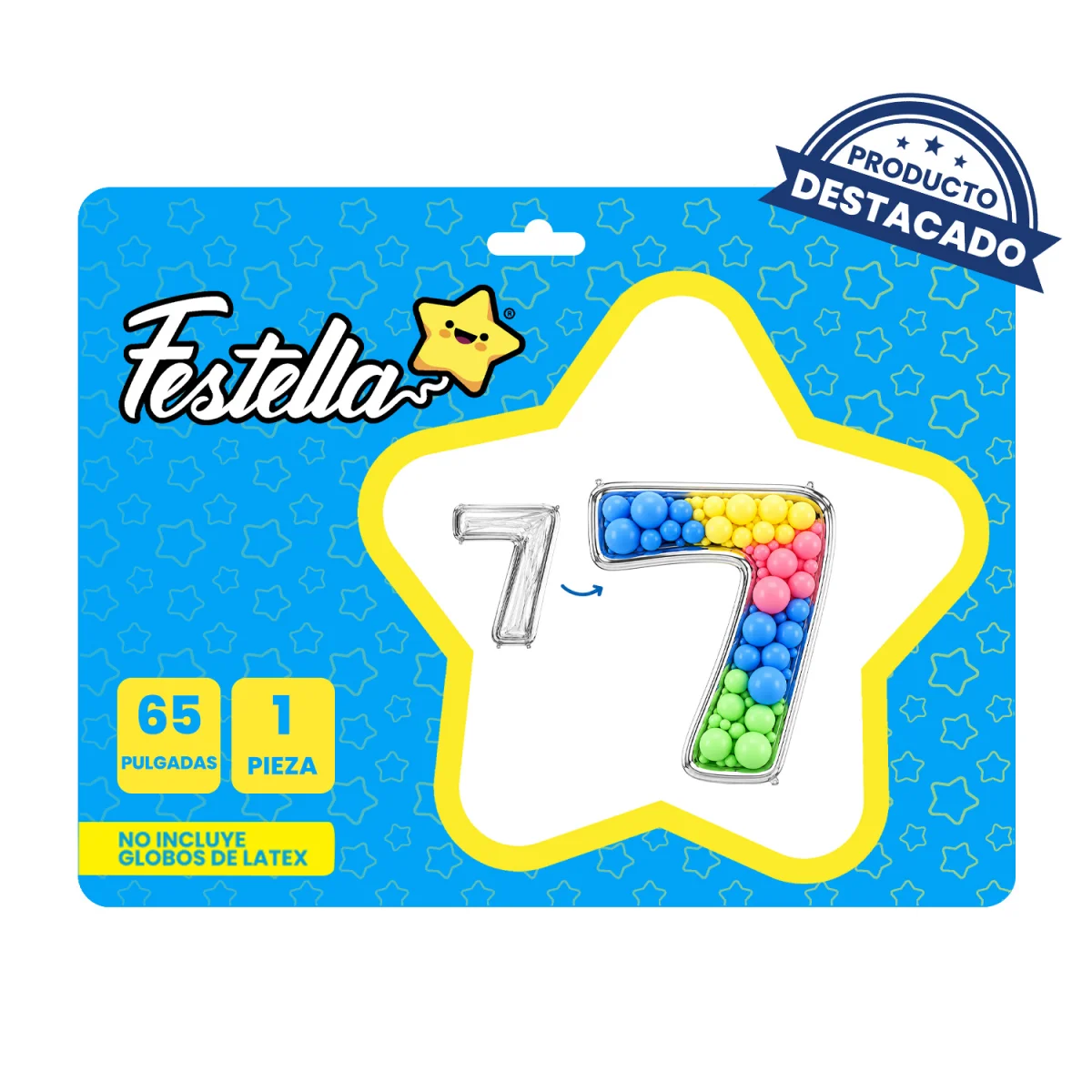 GLOBO PARA RELLENAR #7 PLATEADO 65" (PQTX12)