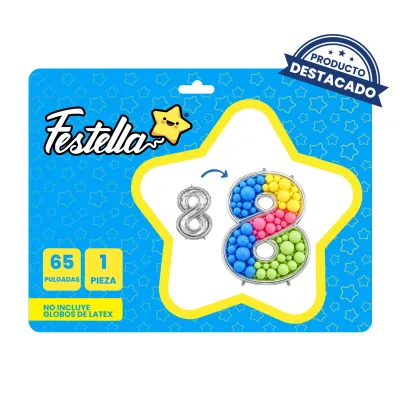 GLOBO PARA RELLENAR #8 PLATEADO 65" (PQTX12)