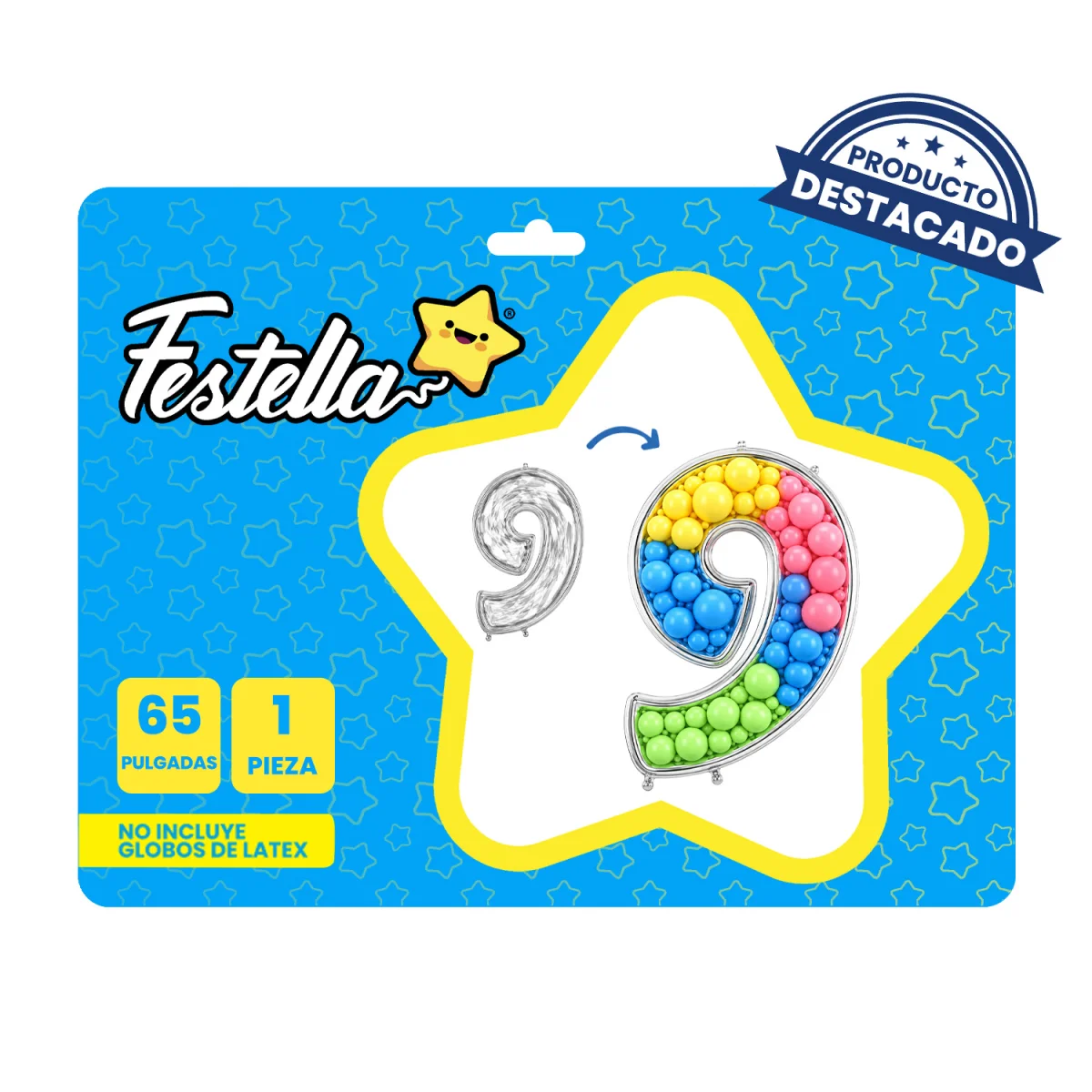 GLOBO PARA RELLENAR #9 PLATEADO 65" (PQTX12)