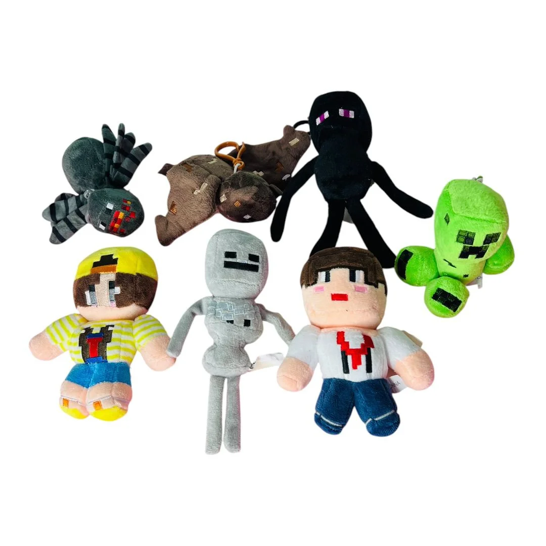 LLAVERO PELUCHE MINECRAF 8 MOTIVOS