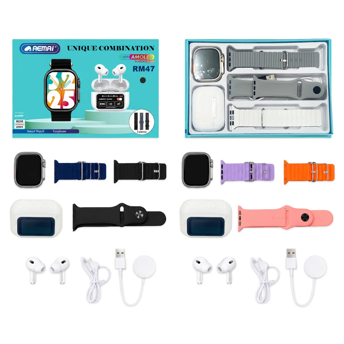 SET RELOJ DIGITAL DE MANO CON AUDIFONOS INALAMBRICOS