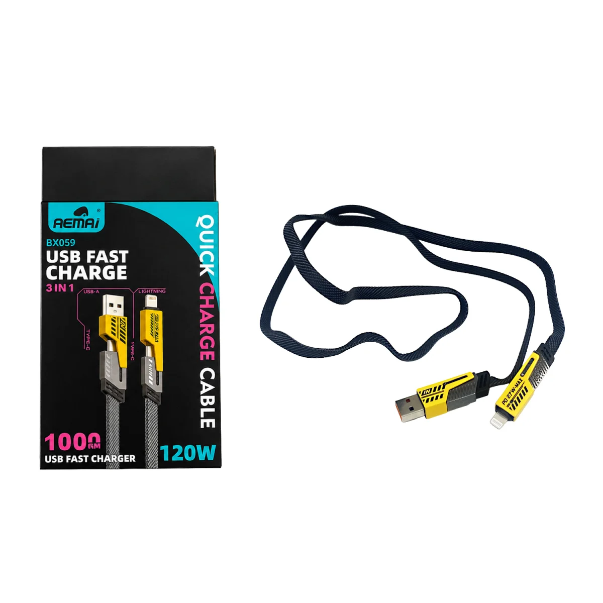 CABLE USB 3 EN 1 CARGA RAPIDA (CJX250)