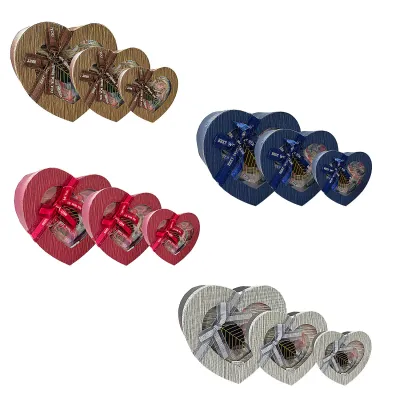 CAJA REGALO CORAZON TRANSPARENTE X3