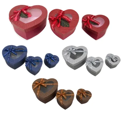CAJA REGALO CORAZON TRANSPARENTE X3