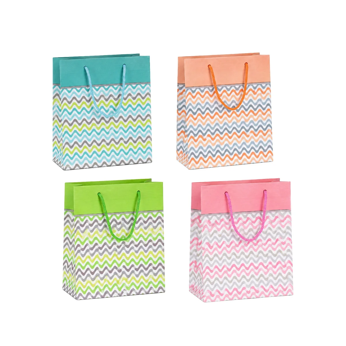 BOLSA REGALO PLASTICA ONDAS 18*22*7.5CM (PQTX12)