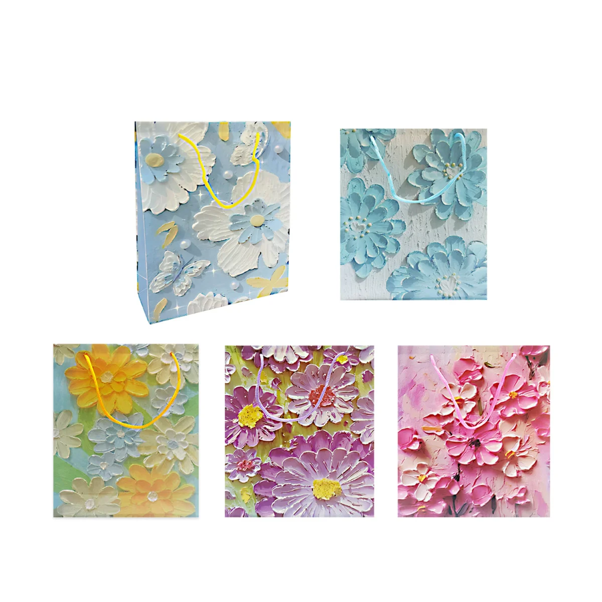BOLSA REGALO PLASTICA FLORES 18*22*7.5CM (PQTX12)