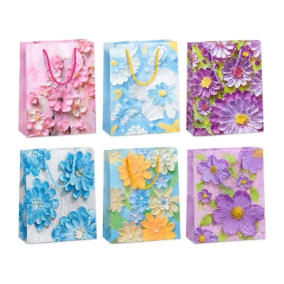 BOLSA REGALO PLASTICA FLORES 23*27*8CM (PQTX12)