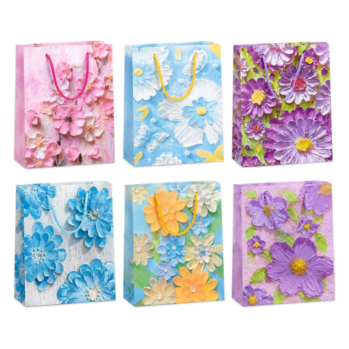 BOLSA REGALO PLASTICA FLORES 26.5*34*8CM (PQTX12)