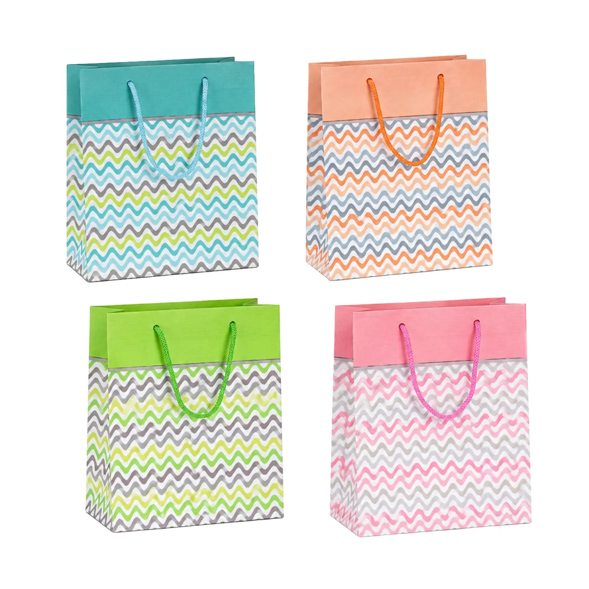 BOLSA REGALO PLASTICA ONDAS 23*27*8CM (PQTX12)