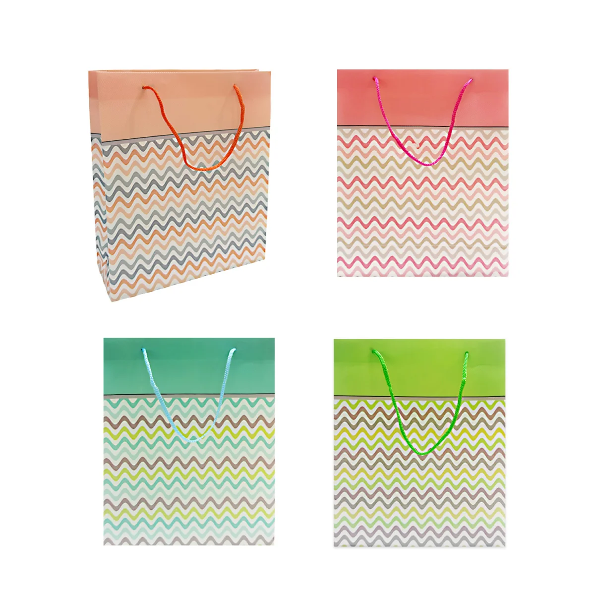 BOLSA REGALO PLASTICA ONDAS 23*27*8CM (PQTX12)