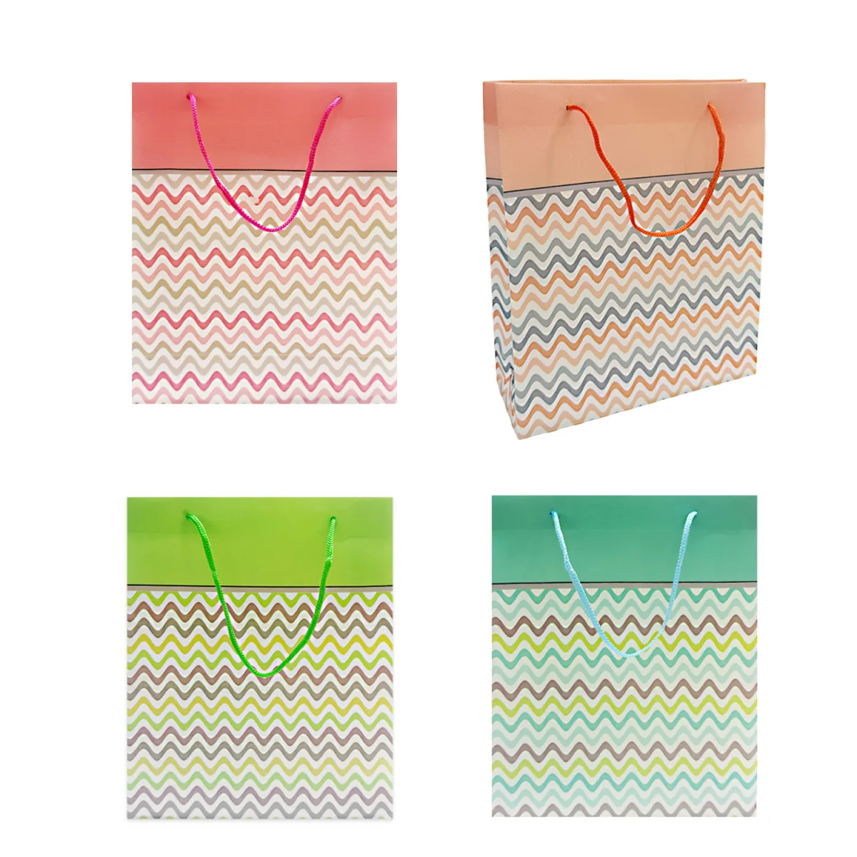 BOLSA REGALO PLASTICA ONDAS 26.5*34*8CM (PQTX12)