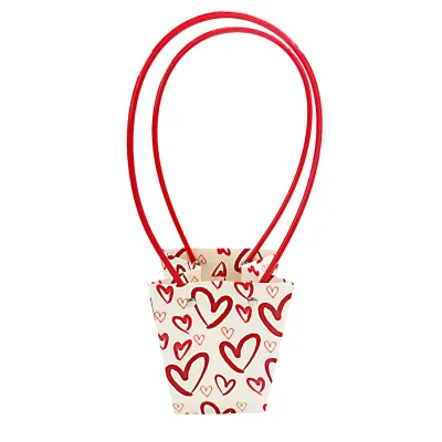 BOLSA REGALO CORAZONES TIPO BOLSO 15*5.5*13CM (PQTX10)