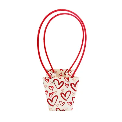 BOLSA REGALO CORAZONES TIPO BOLSO 12.5*12*8CM (PQTX10)