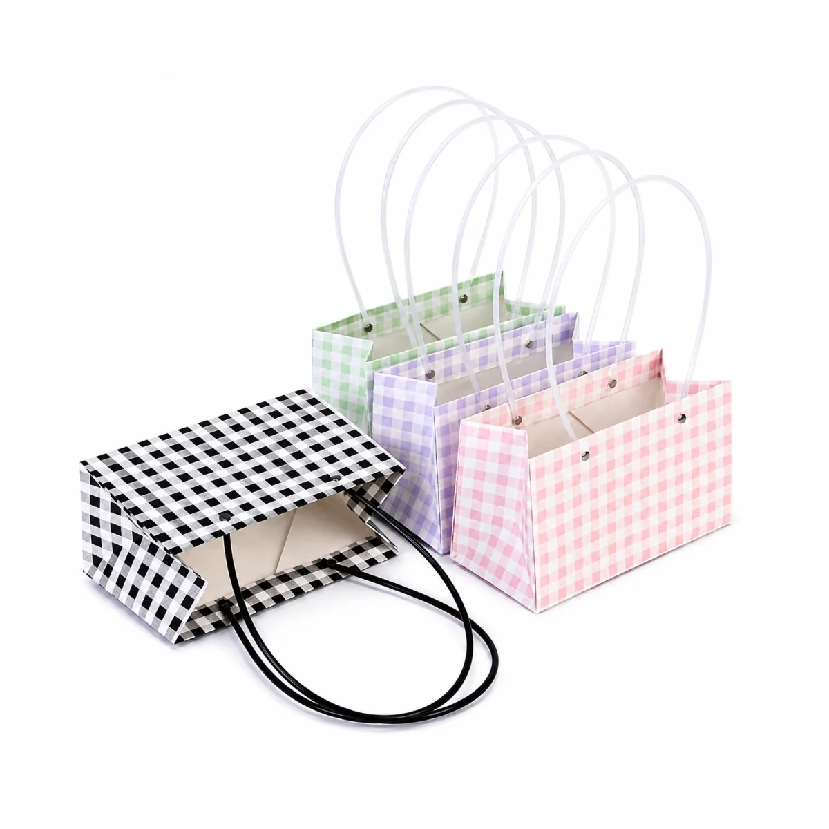 BOLSA REGALO CUADROS TIPO BOLSO 13*22*10CM (PQTX10)