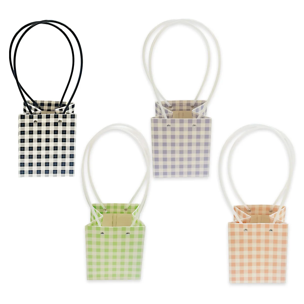 BOLSA REGALO CUADROS TIPO BOLSO 15*13*12.5CM (PQTX10)
