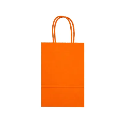 BOLSA REGALO NARANJA DE PAPEL 13*21*8CM (PQTX12)