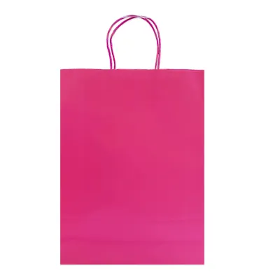 BOLSA REGALO FUCSIA DE PAPEL 31*42*11.5CM (PQTX12)
