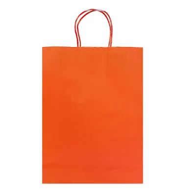 BOLSA REGALO NARANJA DE PAPEL 31*42*11.5CM (PQTX12)