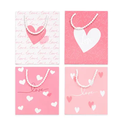 BOLSA REGALO CORAZONES LOVE 32*26*12CM (PQTX12)