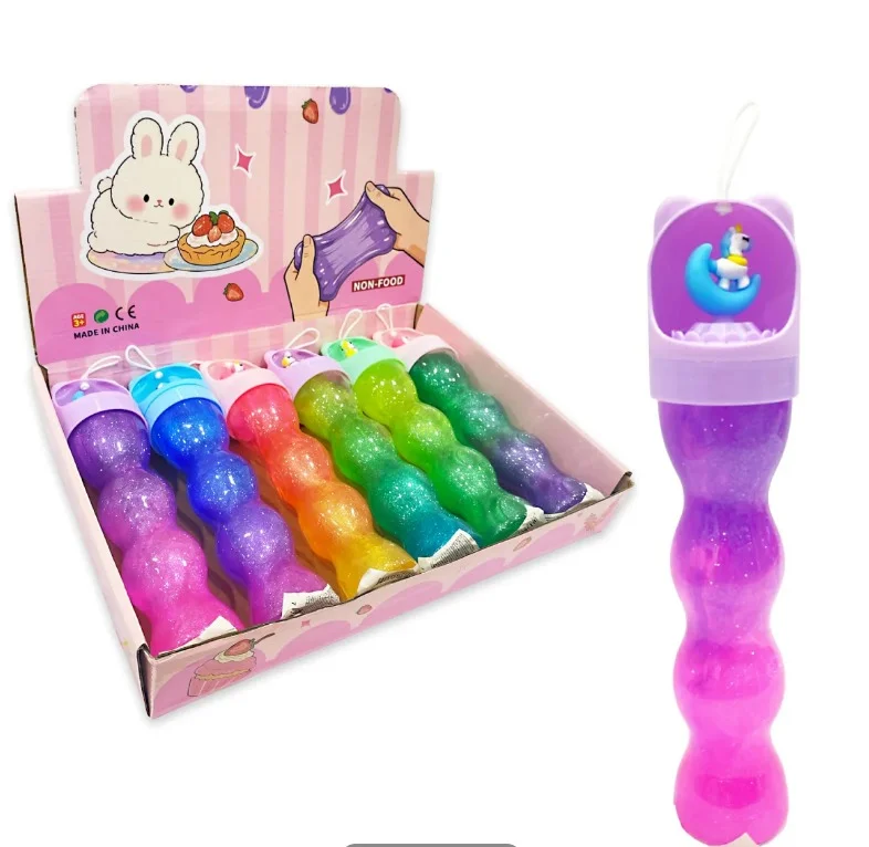 SLIME TUBO ESCARCHADO CON UNICORNIO