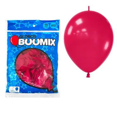 GLOBO DE LATEX CONECTOR LISO FUCSIA R12X50