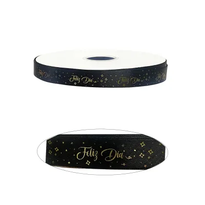 CINTA DECORATIVA NEGRA FELIZ DIA 1.5CM*100Y (PQTX6)