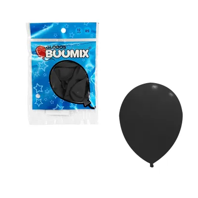 GLOBO DE LATEX LISO NEGRO R5X12