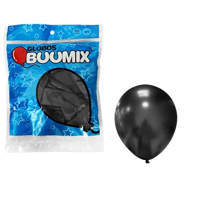 GLOBO DE LATEX LISO NEGRO R5X50