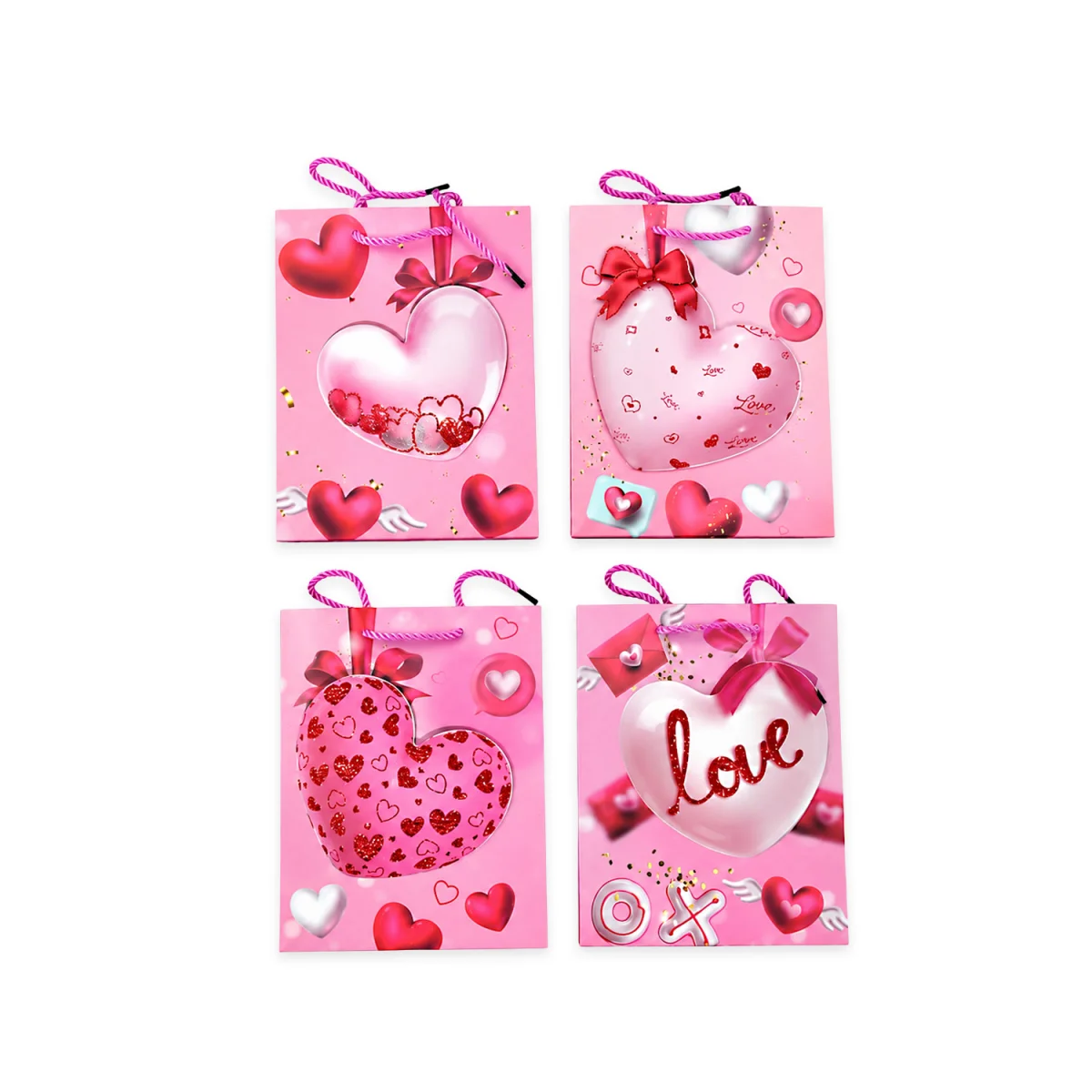 BOLSA REGALO CORAZON 23*18*10CM (PQTX12)