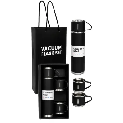 SET TERMO NEGRO TERMICO CON TAZAS EN CAJA 500ML