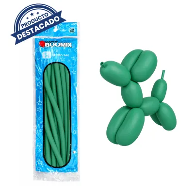 GLOBO DE LATEX MIL FIGURAS LISO VERDE X20