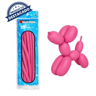 GLOBO DE LATEX MIL FIGURAS LISO FUCSIA X20