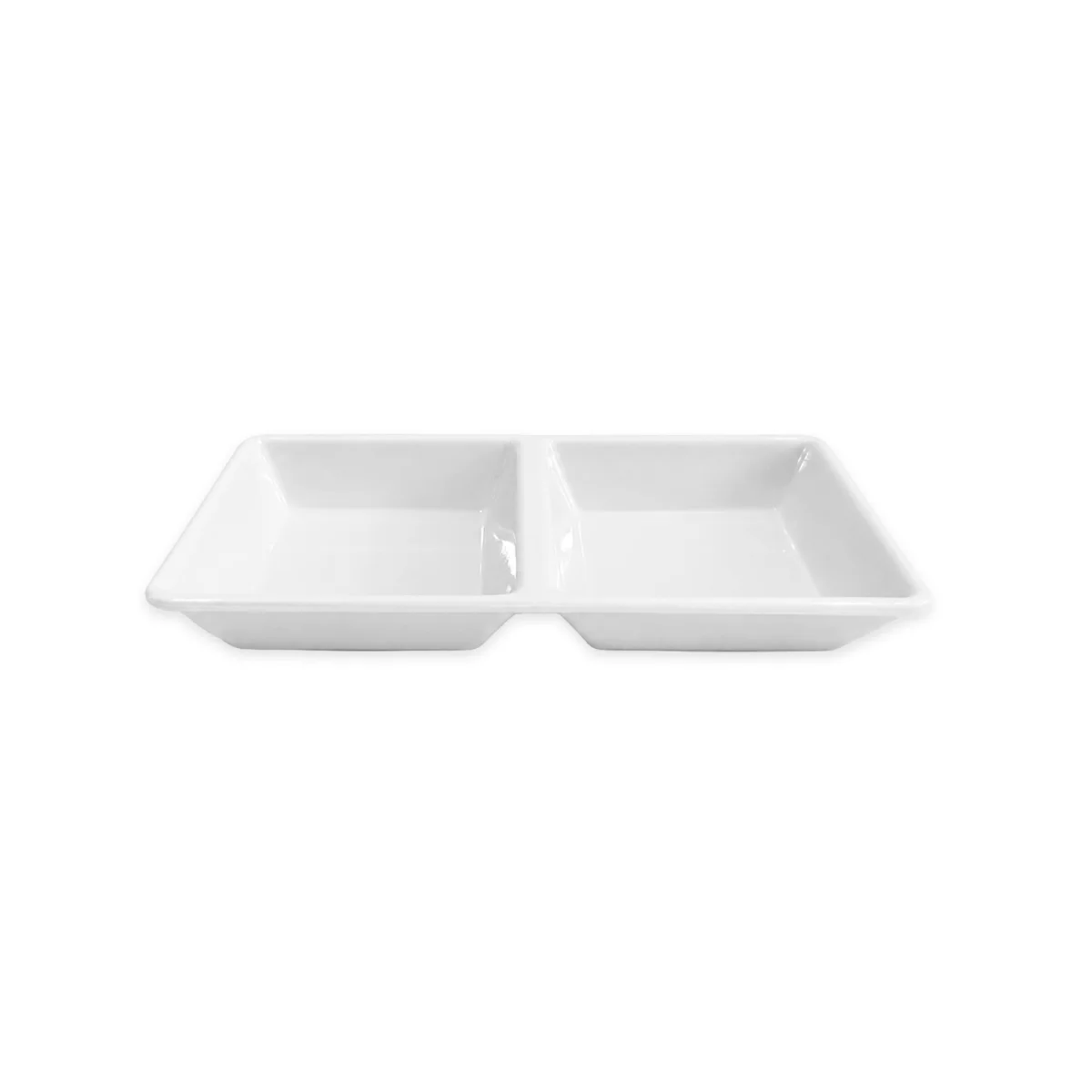 PLATO CUADRADO MELAMINA 2 COMPARTIMENTOS 15CM (PQTX10)