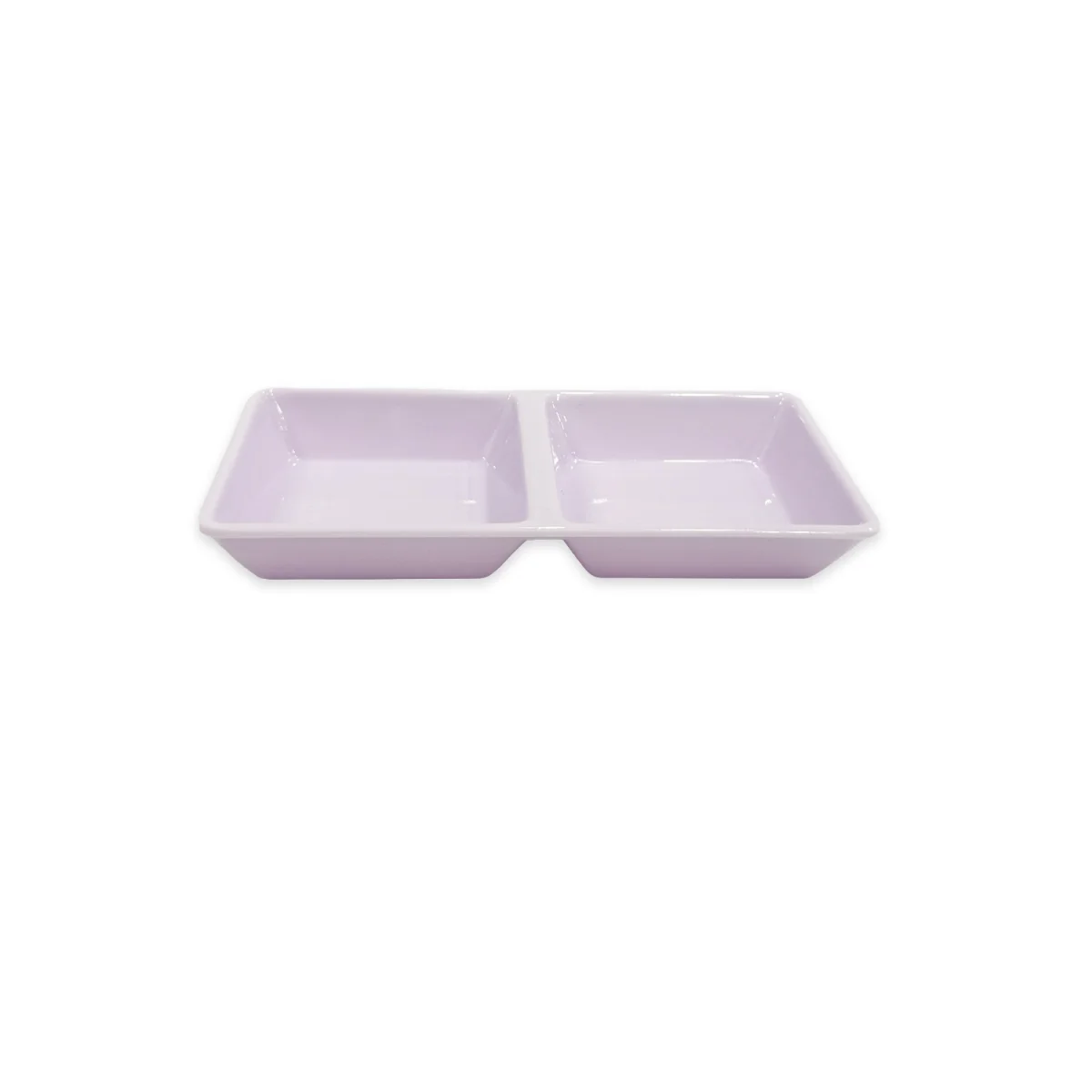 PLATO CUADRADO MELAMINA 2 COMPARTIMENTOS 15CM (PQTX10)