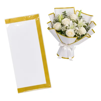 PAPEL COREANO BLANCO BORDE DORADO X20