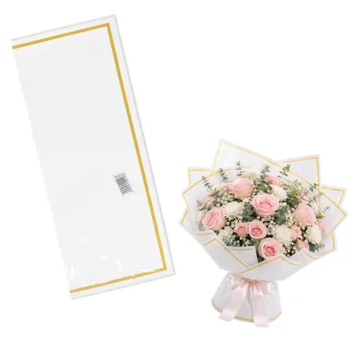 PAPEL COREANO BLANCO BORDE DORADO X20