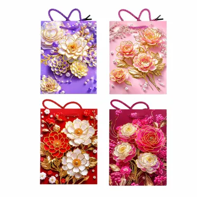 BOLSA REGALO FLORES 23*18*10CM (PQTX12)
