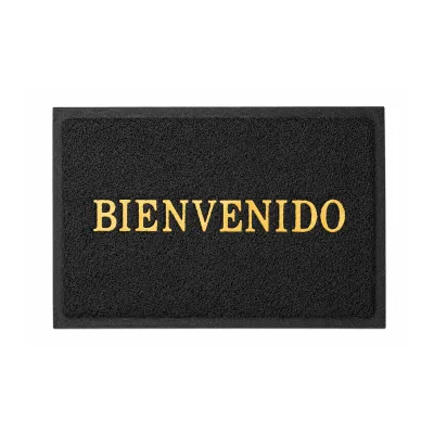 TAPETE NEGRO BIENVENIDO 35*55CM