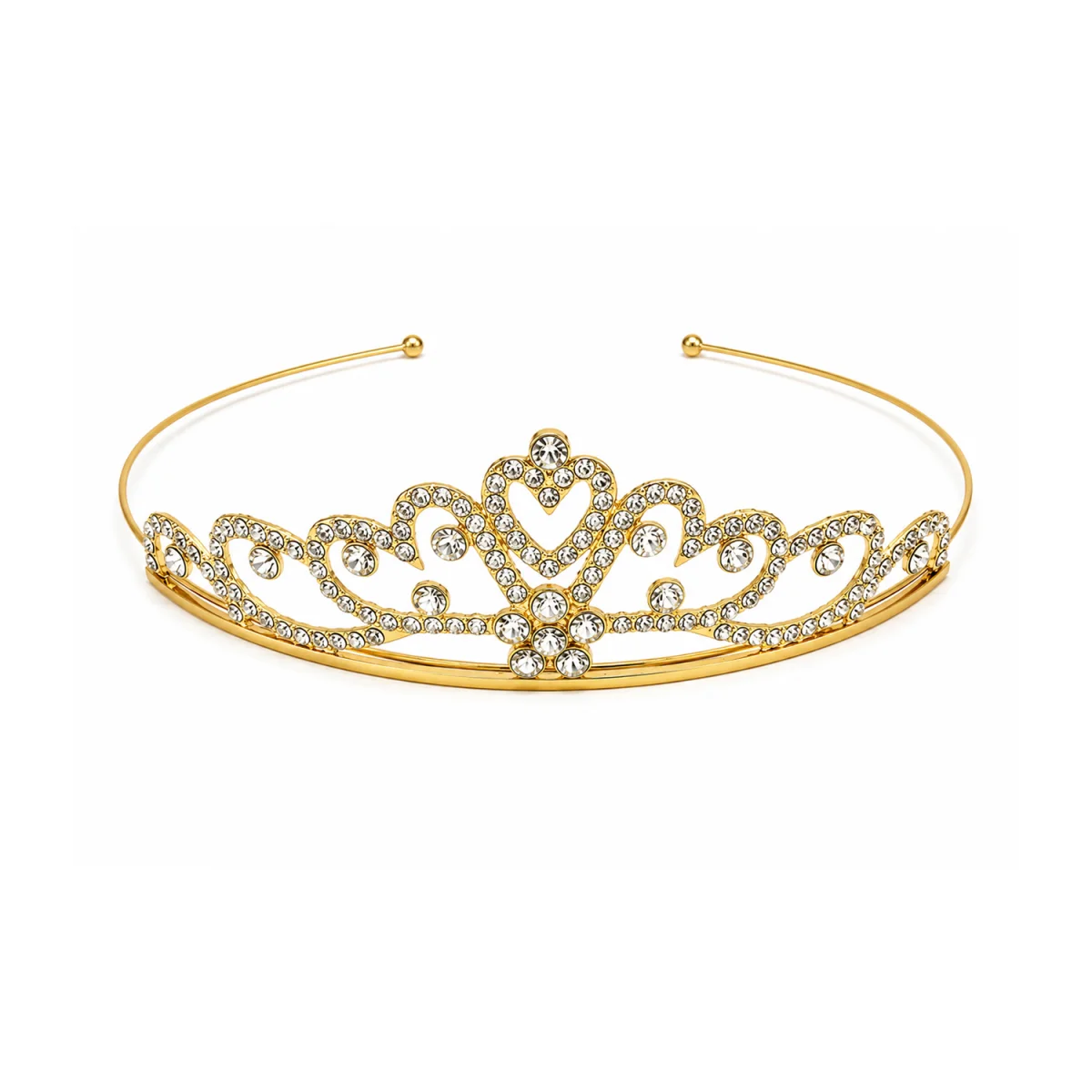 DIADEMA PRINCESA METALICA DORADA 15CM (PQTX25)