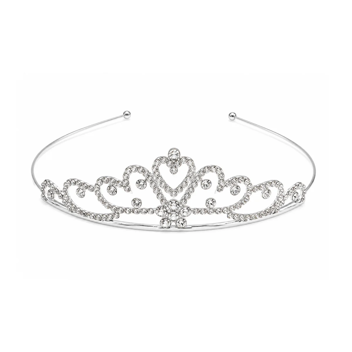 DIADEMA PRINCESA METALICA PLATEADA 15CM (PQTX25)