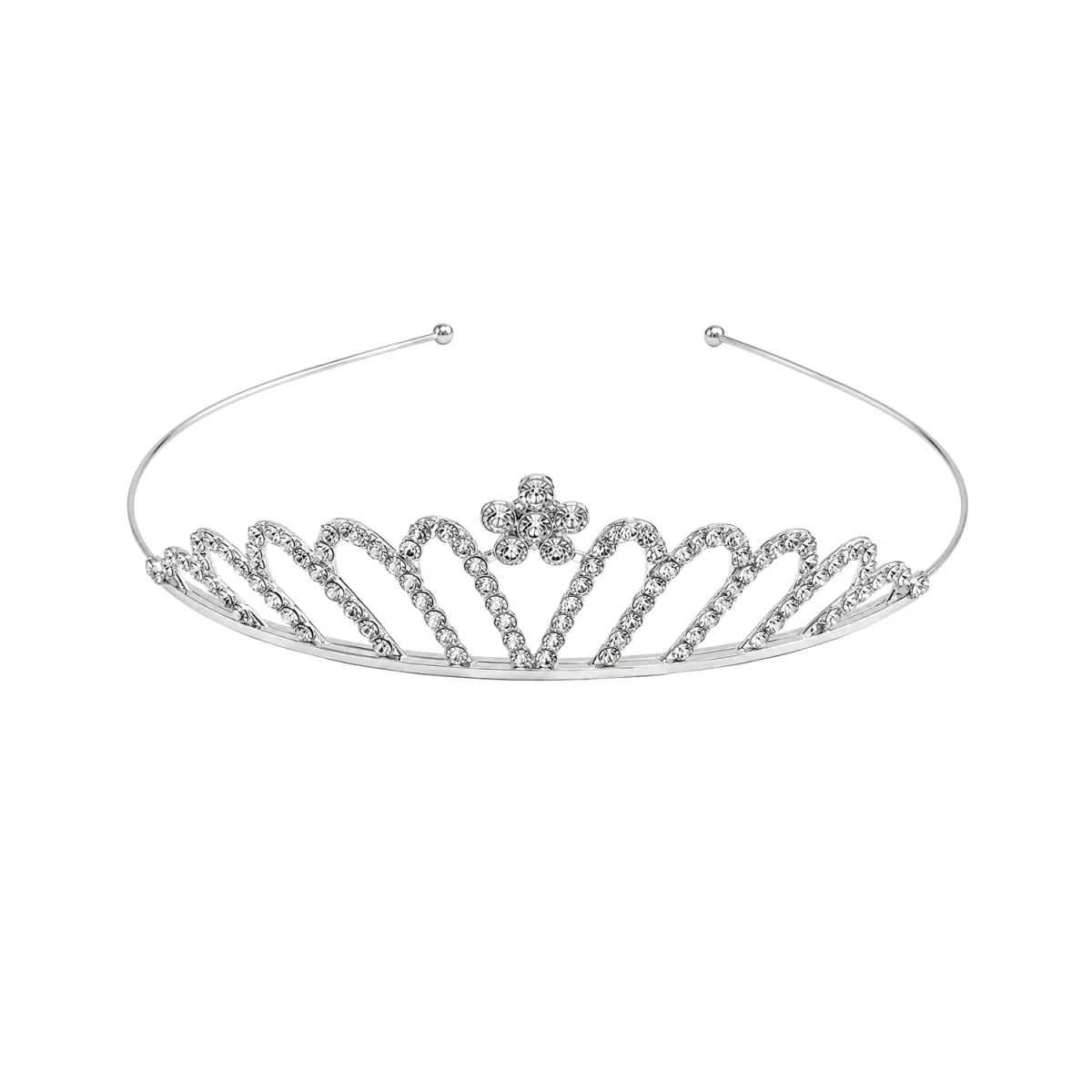 DIADEMA PRINCESA METALICA PLATEADA 14.5CM (PQTX25)